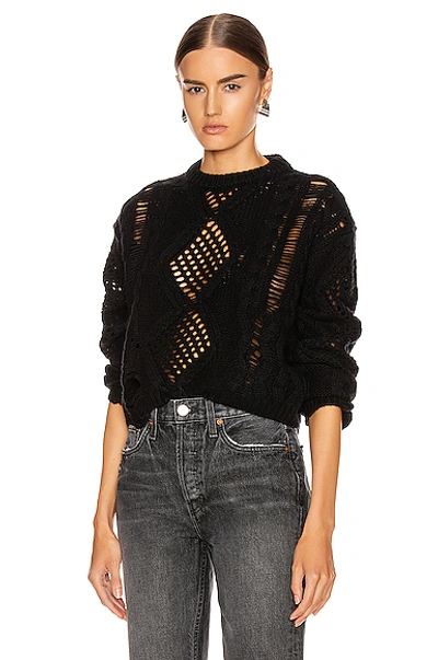 Shop Amiri Cropped Sweater In Black