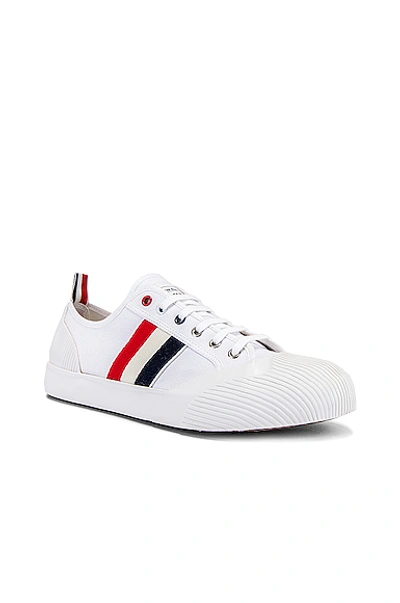 Shop Thom Browne Low-top Vulcanized Trainer In White
