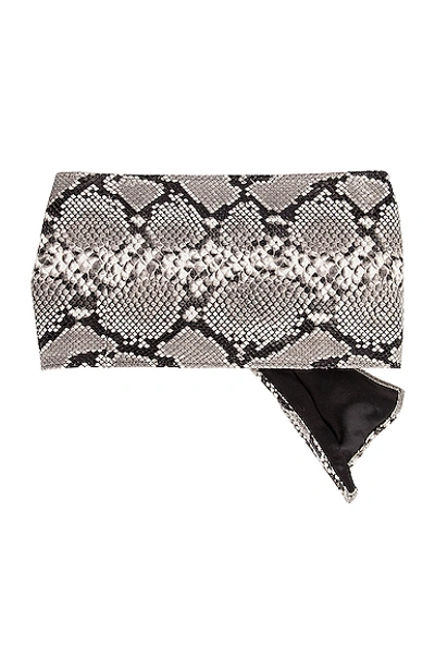 Shop Attico Leather Python Belt In White & Black
