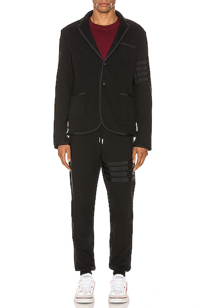 Shop Thom Browne Jersey 4 Bar Classic Suit In Black