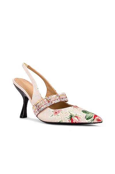 Shop Brock Collection Floral Slingback Heels In White & Pink