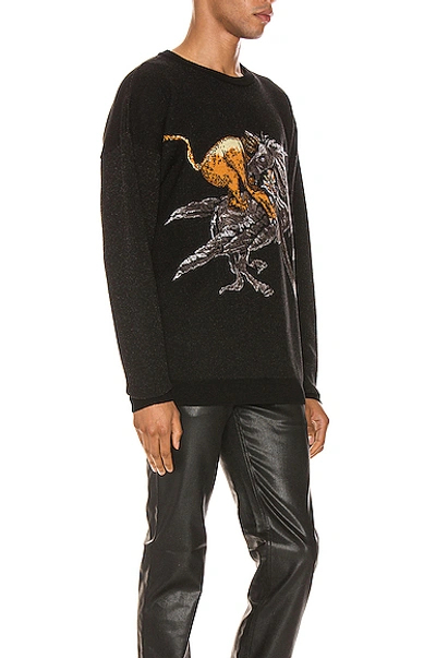 Shop Givenchy Crew Neck Sweater In Black & Grey