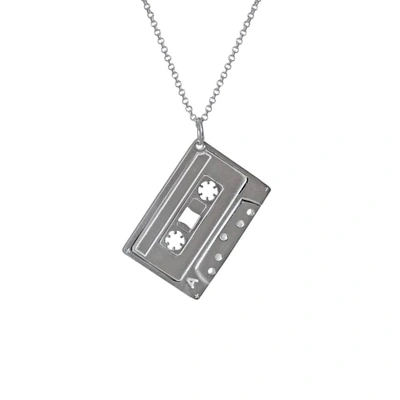 Shop Edge Only Mixed Tape Pendant In Silver - Cassette Tape Pendant With Chain