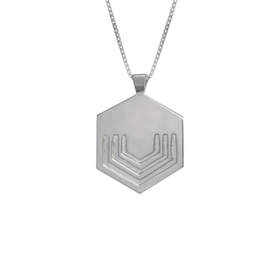 Shop Edge Only Hexagon Pendant Long In Silver