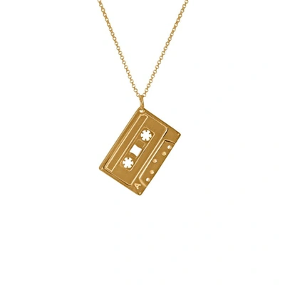 Shop Edge Only Mixed Tape Pendant In Gold - A Cassette Tape Pendant With A Belcher Chain