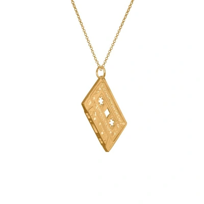 Shop Edge Only Mixed Tape Pendant In Gold - A Cassette Tape Pendant With A Belcher Chain