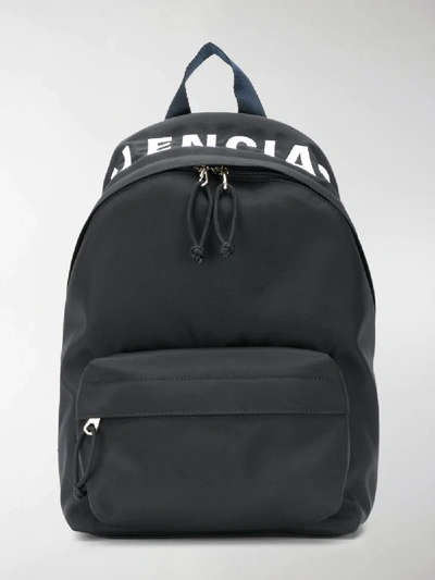 Shop Balenciaga Wheel Logo Backpack In Black