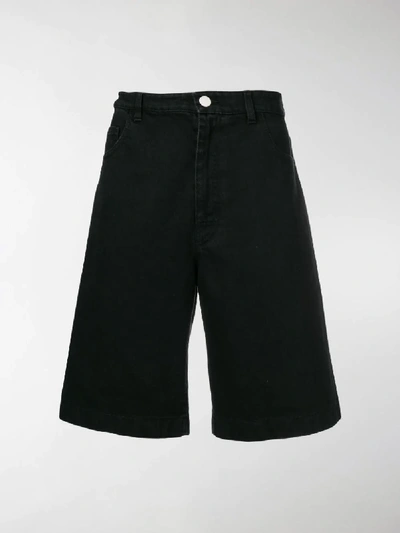 Shop Raf Simons Loose-fit Denim Shorts In Black