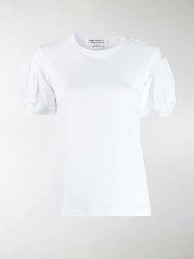 Shop Comme Des Garçons Comme Des Garçons Puff Sleeve T-shirt In White