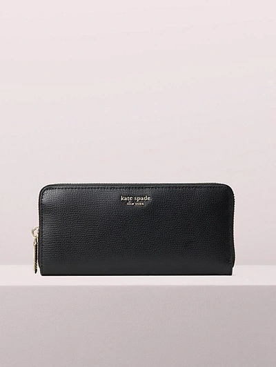 Shop Kate Spade Sylvia Slim Continental Wallet In Black