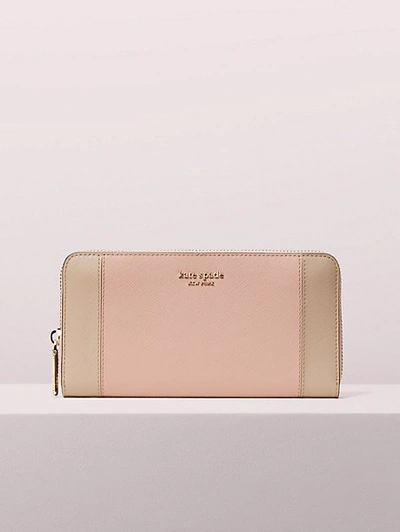 Shop Kate Spade Spencer Zip-around Continental Wallet In Rosy Cheeks Multi