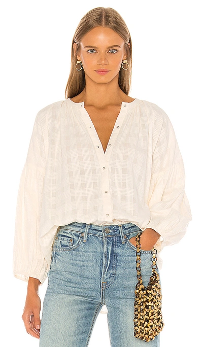 Shop Apiece Apart Nanook Shirred Button Up In Cream