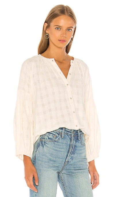 Shop Apiece Apart Nanook Shirred Button Up In Cream