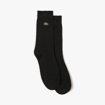 Shop Lacoste Men's Stretch Cotton Socks In Black