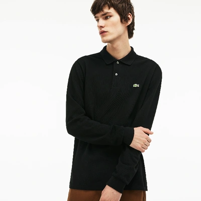 Shop Lacoste Men's L.12.12 Long Sleeve Cotton Polo - 4xl - 9 In Black