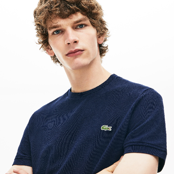 Lacoste Men's Made In France Petit Piqué T-shirt In Navy Blue / White ...