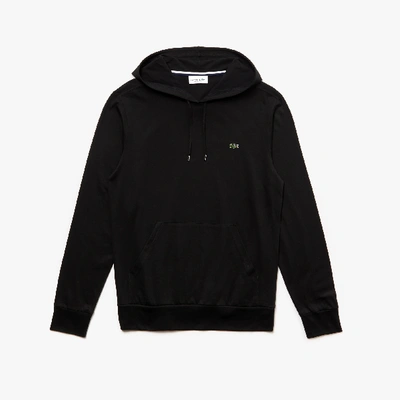 Shop Lacoste Men's Cotton Jersey Hooded T-shirt - L - 5 In Black