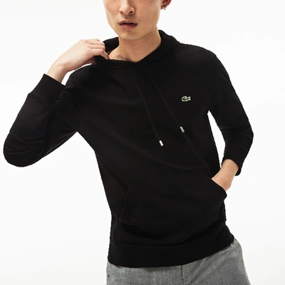 Shop Lacoste Men's Cotton Jersey Hooded T-shirt - L - 5 In Black