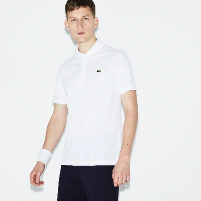 Shop Lacoste Men's Sport Breathable Anti-uv Piqué Polo - M - 4 In White