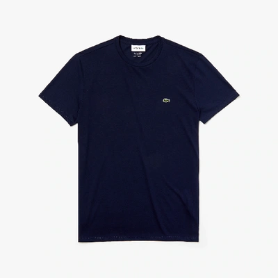 Shop Lacoste Monochrome Cotton Pima Jersey Crew Neck T-shirt - Xxl - 7 In Blue