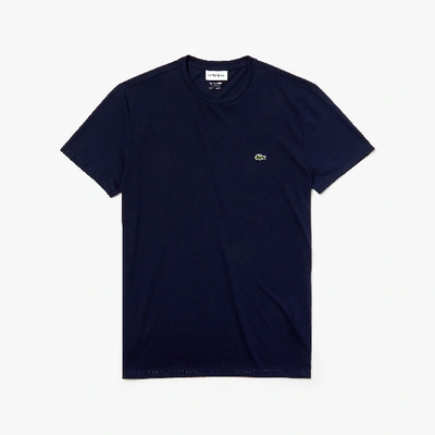 Lacoste Mens Classic Logo-embroidered Cotton-jersey T-shirt Navy In Navy Blue