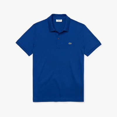 Shop Lacoste Men's Regular Fit Lightweight Cotton Polo In Navy Blue