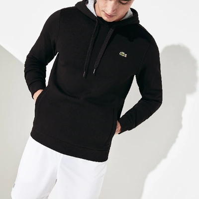 Shop Lacoste Men's Sport Hooded Fleece Tennis Sweatshirt In Black,grey Chine