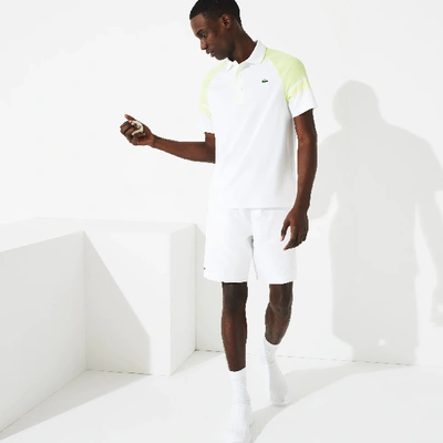 Shop Lacoste Lightweight Diamond Taffeta Tennis Shorts - M - 4 In White