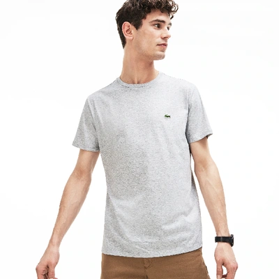 Shop Lacoste Monochrome Cotton Pima Jersey Crew Neck T-shirt - 3xl - 8 In Grey