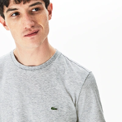 Shop Lacoste Men's Crew Neck Pima Cotton Jersey T-shirt - L - 5 In Grey