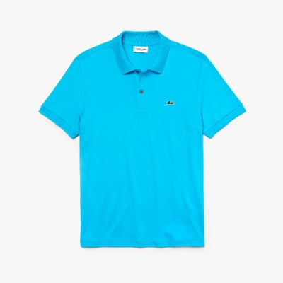 Shop Lacoste Men's Regular Fit Lightweight Cotton Polo In Turquoise