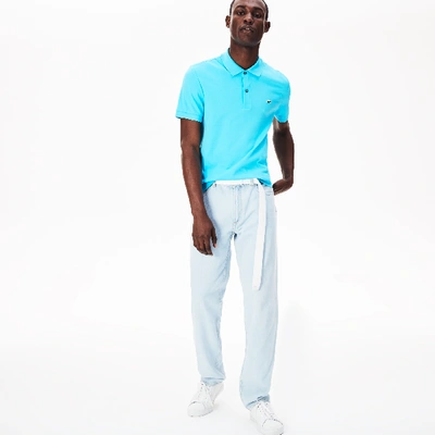 Shop Lacoste Men's Regular Fit Lightweight Cotton Polo In Turquoise