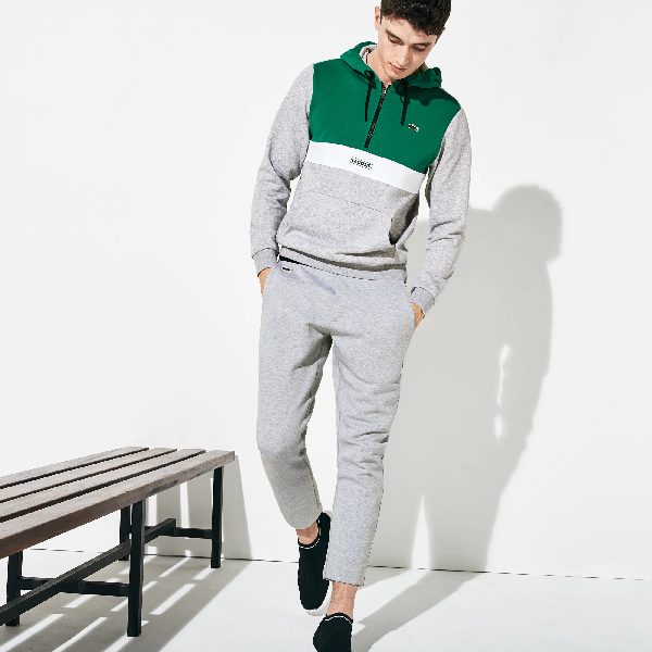 lacoste sport jogging bottoms grey