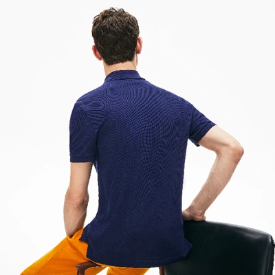 Lacoste Mens Navy Logo-embroidered Cotton-piqué Polo Shirt M In Blue