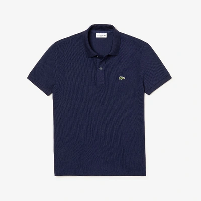 Shop Lacoste Men's Slim Fit Petit Piqué Cotton Polo - L - 5 In Blue