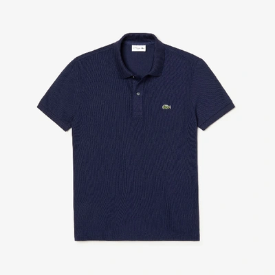 Lacoste Mens Navy Logo-embroidered Cotton-piqué Polo Shirt M In Blue