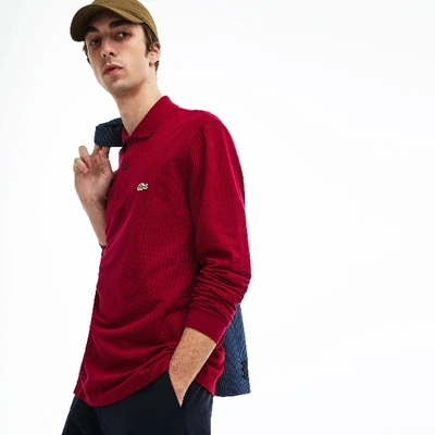 Shop Lacoste Men's Long Sleeve Cotton Polo - Xl - 6 In Red
