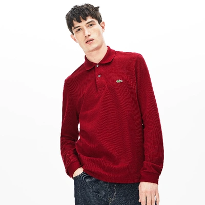 Shop Lacoste Men's L.12.12 Long Sleeve Cotton Polo - 4xl - 9 In Red