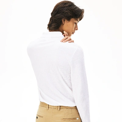 Lacoste Loose Fit Pique Polo Shirt In White