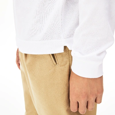 Lacoste Loose Fit Pique Polo Shirt In White