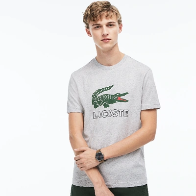 Shop Lacoste Men's Graphic Croc T-shirt - Xxl - 7 In Grey