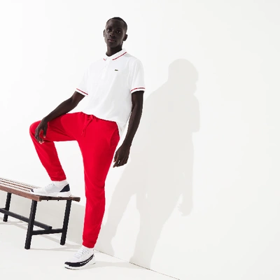 Shop Lacoste Men's Sport Tennis Fleece Trackpants - S - 3 In Red
