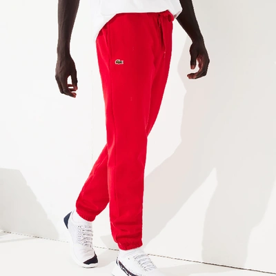 Shop Lacoste Men's Sport Tennis Fleece Trackpants - S - 3 In Red