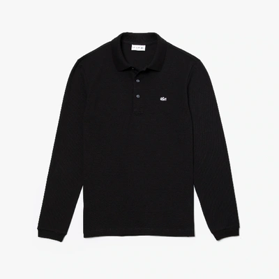 Shop Lacoste Men's  Slim Fit Stretch Mini Piqué Polo Shirt In Black