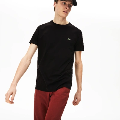 Shop Lacoste Men's Crew Neck Pima Cotton Jersey T-shirt - Xl - 6 In Black