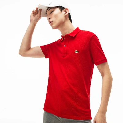 Shop Lacoste Men's Slim Fit Petit Piquã© Cotton Polo - L - 5 In Red