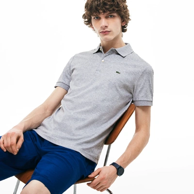 Shop Lacoste Men's Regular Fit Ultra Soft Cotton Jersey Polo - M - 4 In Grey