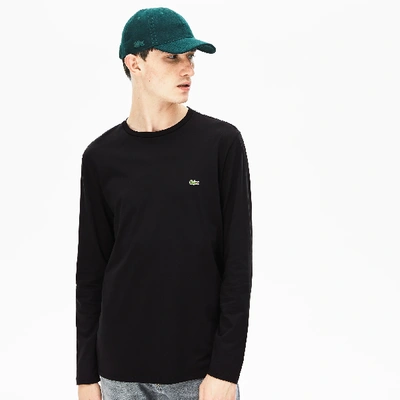 Shop Lacoste Long Sleeved Cotton Pima T-shirt - 3xl - 8 In Black