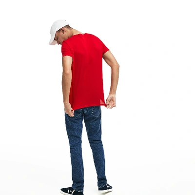 Shop Lacoste Men's V-neck Pima Cotton Jersey T-shirt - Xxl - 7 In Red