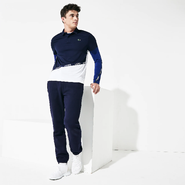 lacoste navy track pants
